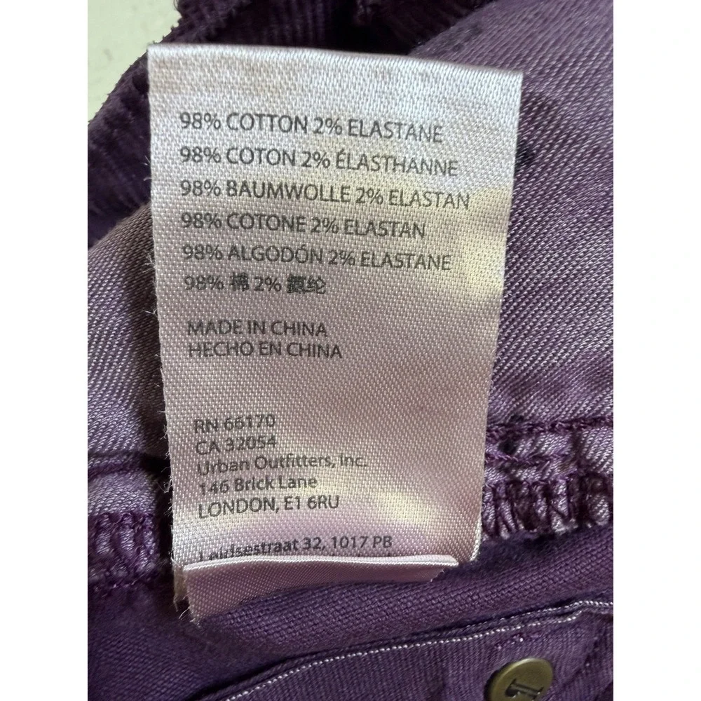 Women's PILCRO Purple Corduroy Very Wide Leg Barrel Pants 27 - Picture 9 of 9